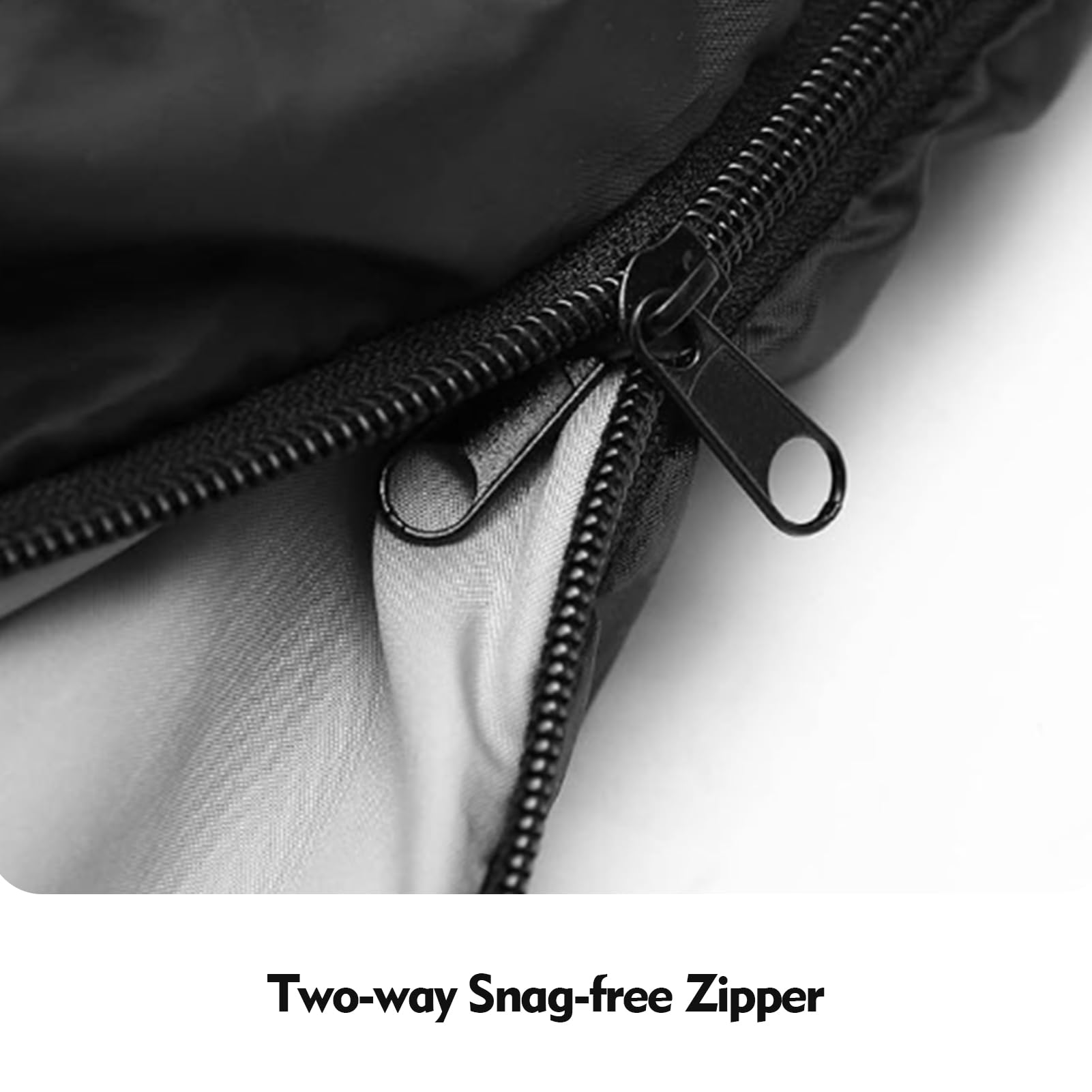 Blackpongo 3D hood with drawstrings provides snug warmth and pillow space.