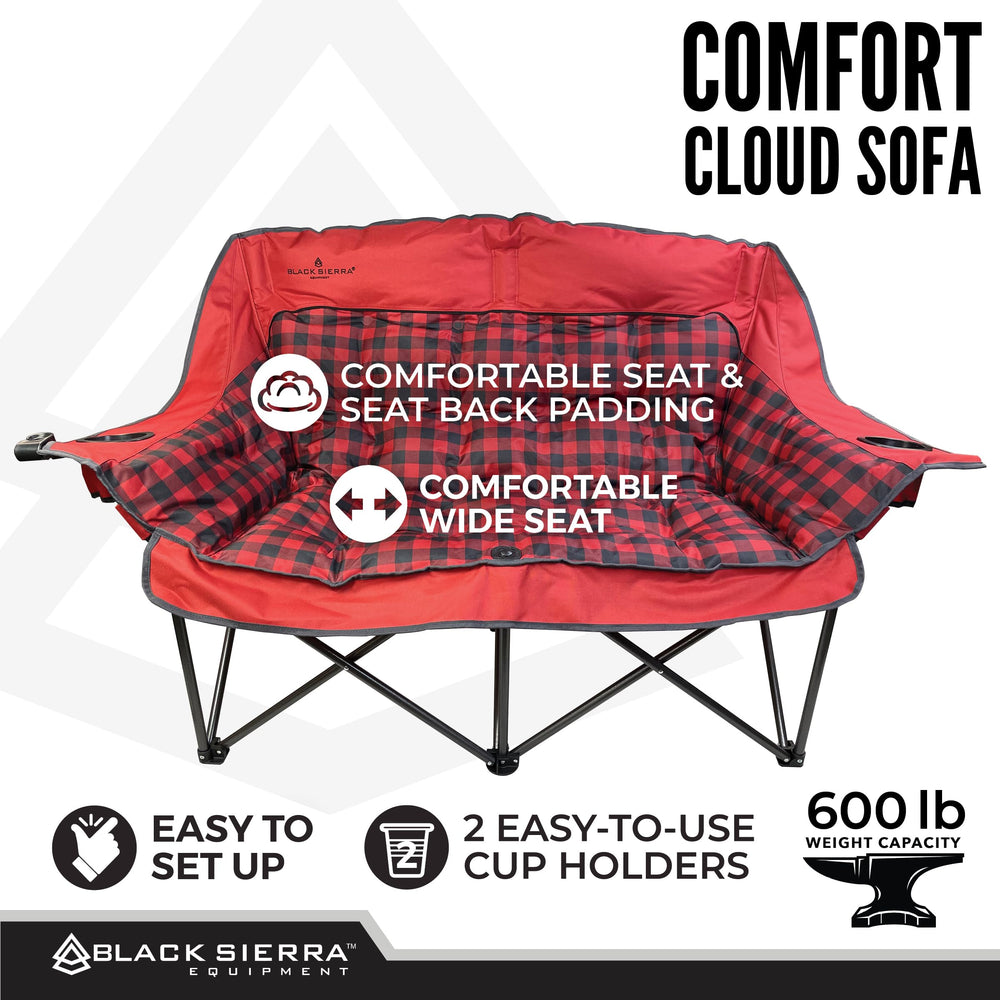 Black Sierra quick-setup chair unfolds in seconds for camping or tailgating.