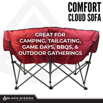 Black Sierra chair is ideal for RV trips and backyard gatherings.