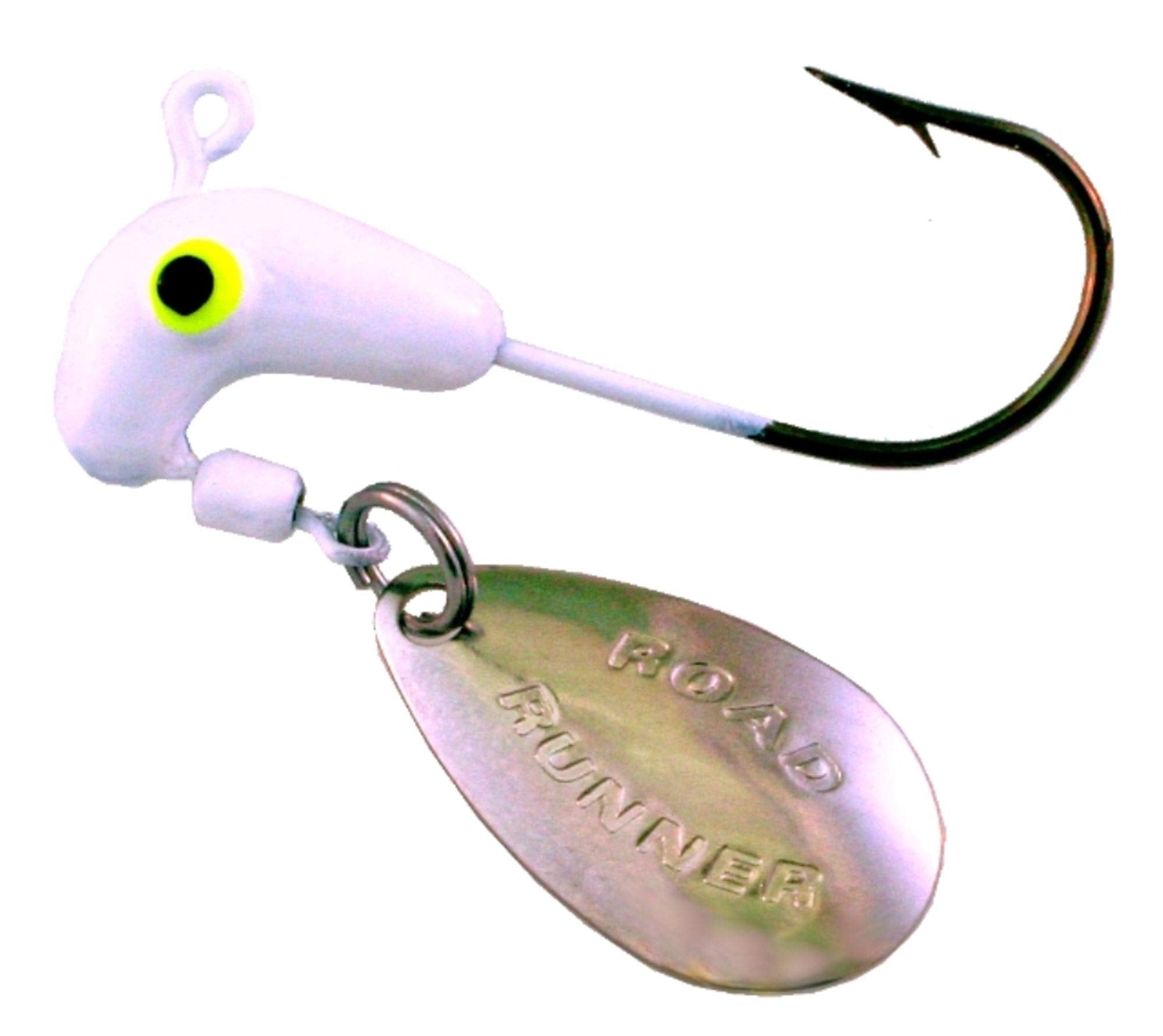 Blakemore Road Runner Bleeding Bait White 1/16-Ounce with barbed hooks
