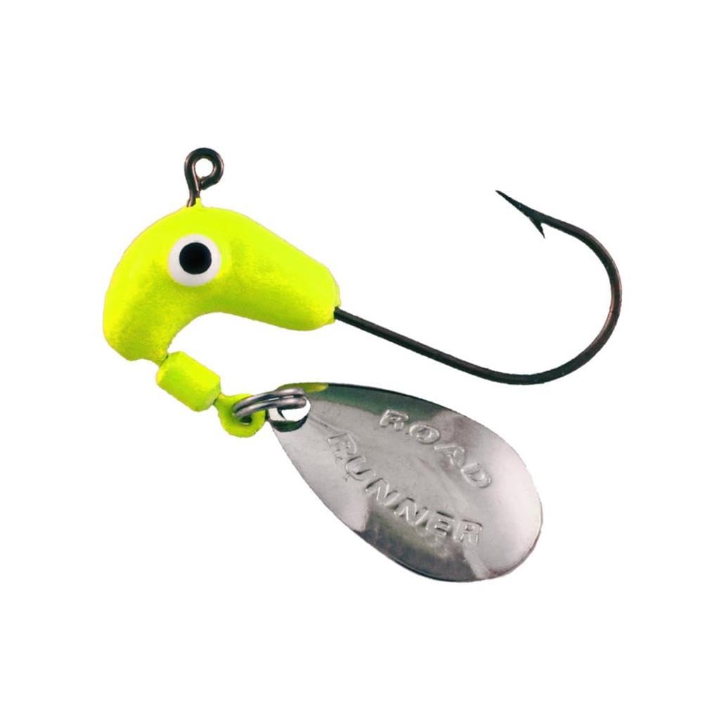 Blakemore Road Runner Bulk Head Hook Chartreuse 1/16 oz - front view, 4-count