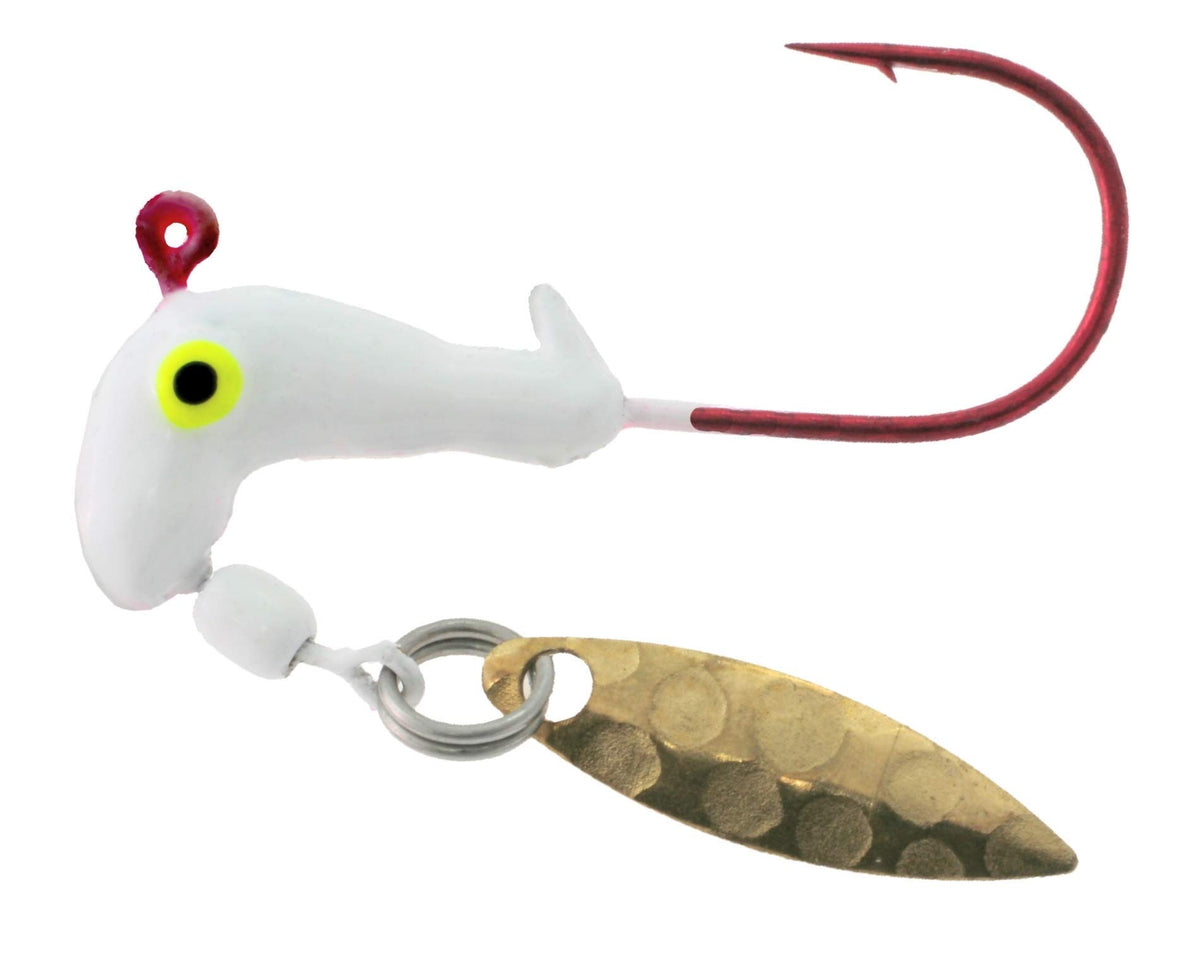 Blakemore Road Runner Pro Series hook in White/Red, 1/16 oz, pack of 4