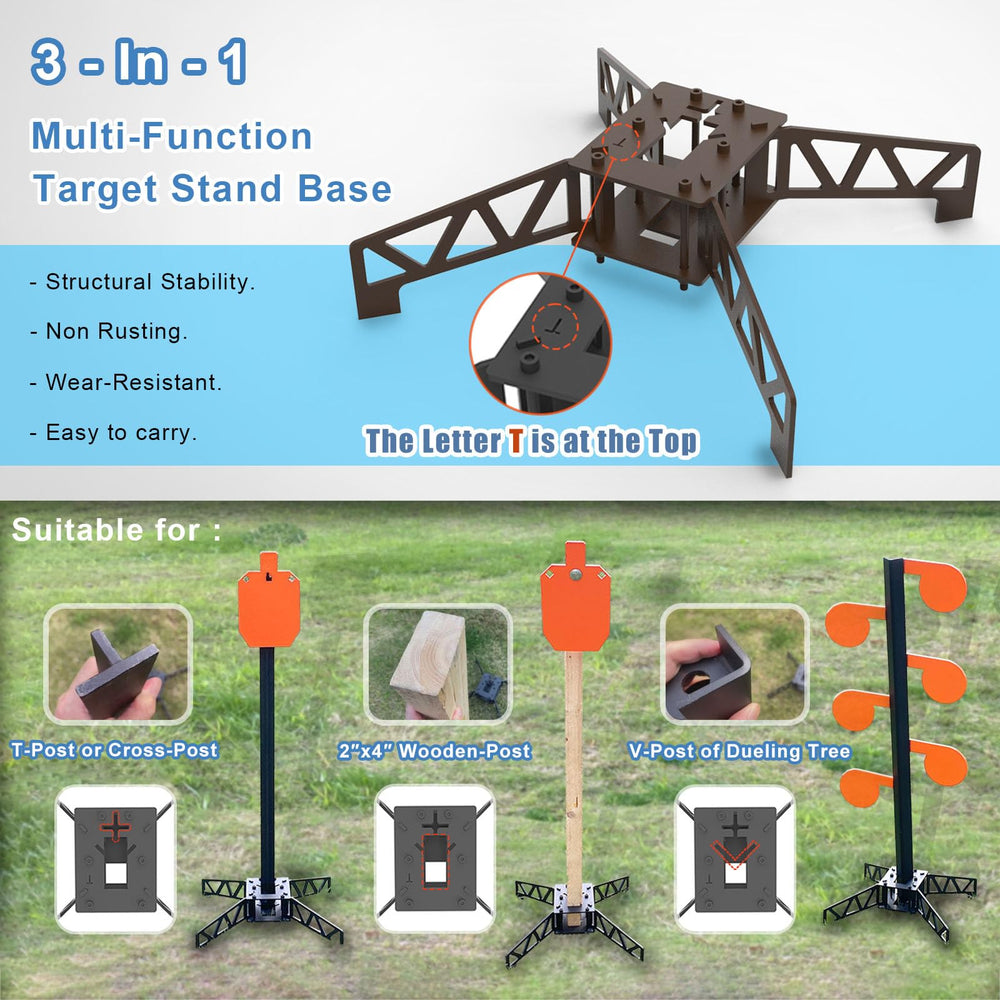 BLANCOHABIL AR500 dueling tree legs in sturdy ground contact.