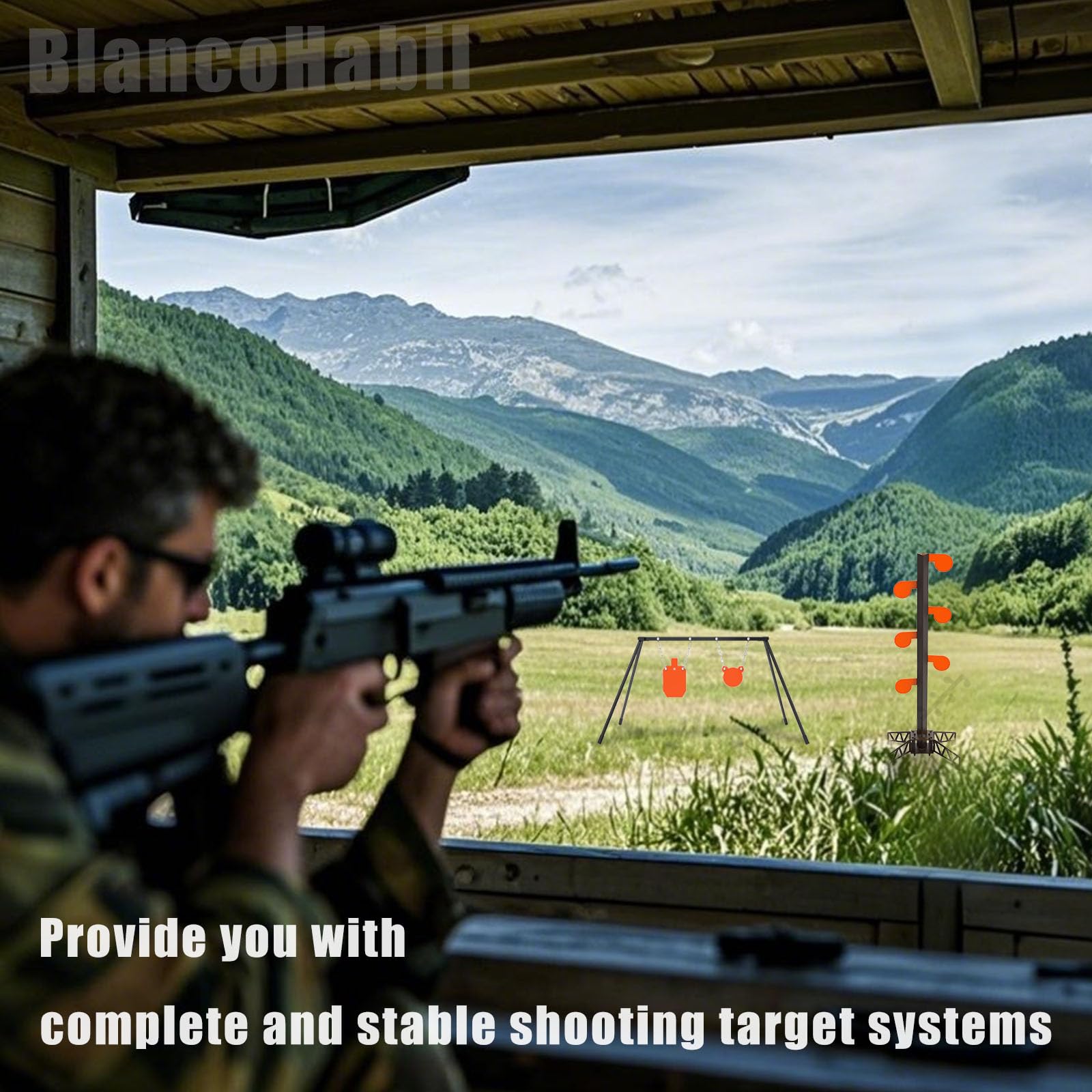 BLANCOHABIL AR500 outdoor range setup ready for harsh conditions.