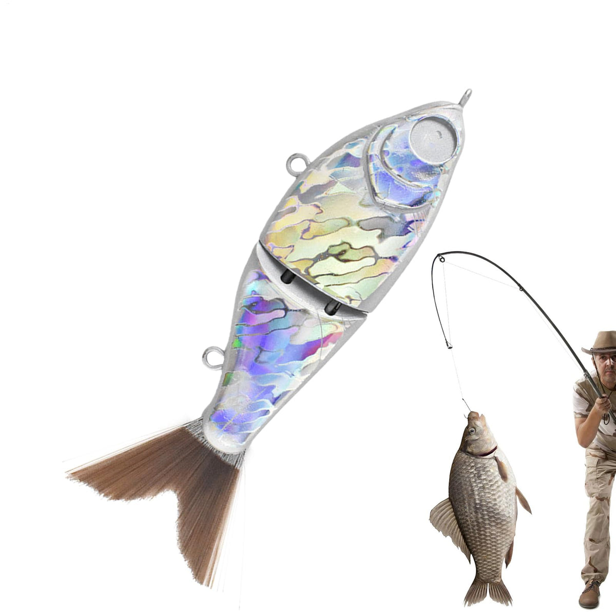Blank Baits 2 Segments Glide Bait soft tail side view highlighting lifelike glide to attract fish