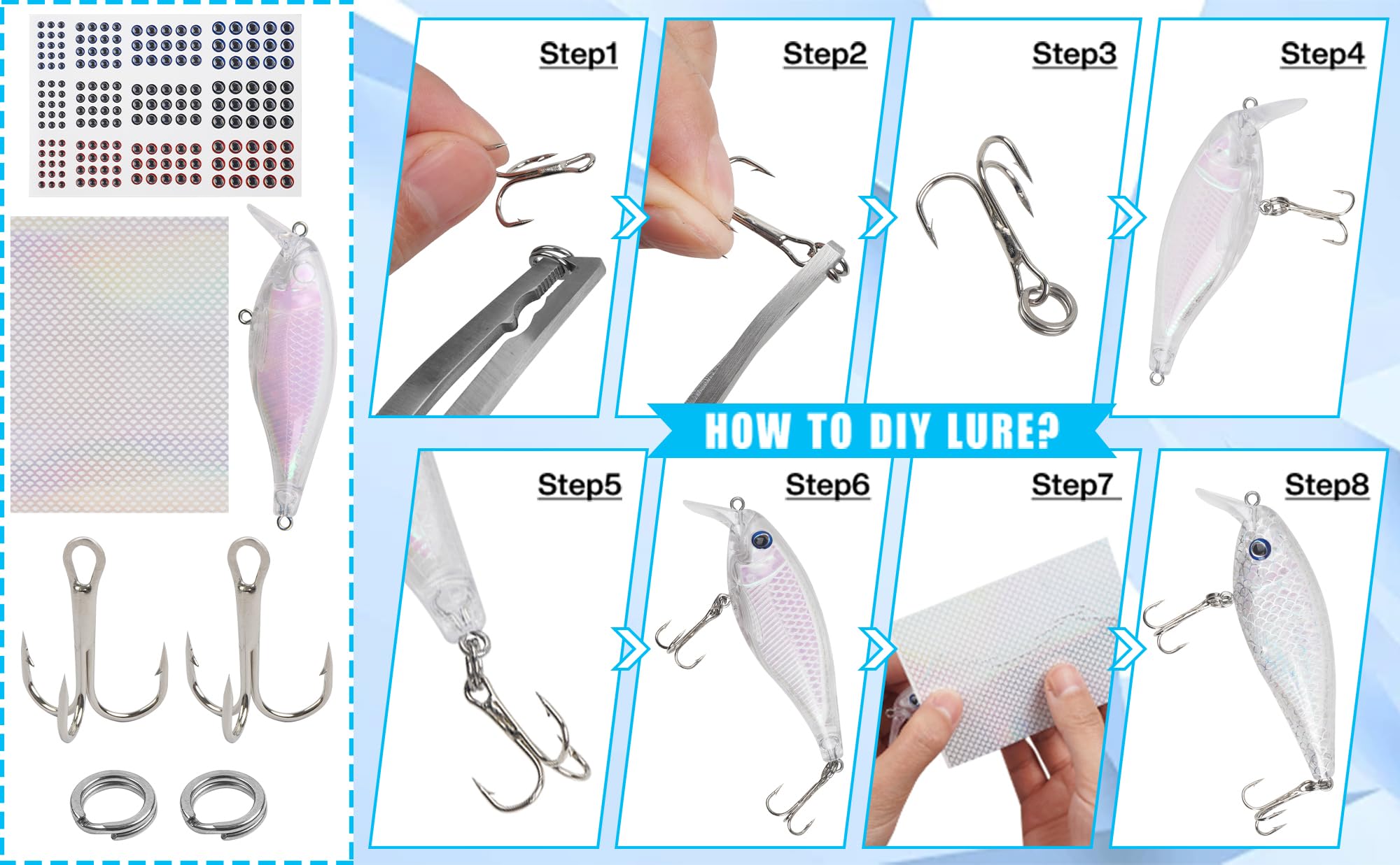 Complete fishing tackle accessories kit for freshwater and saltwater