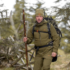 Blaser beanie with 4-way stretch keeps ears warm during long treks.