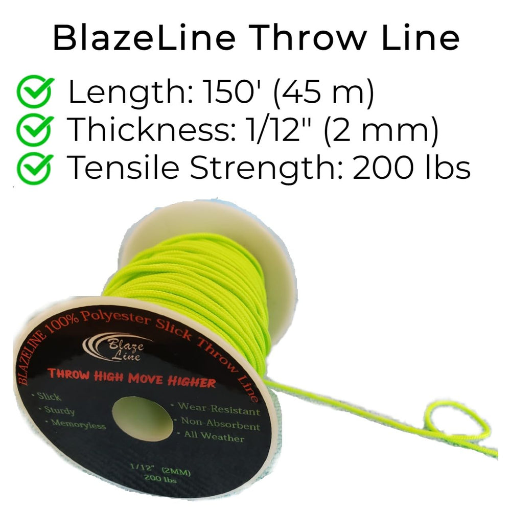 Blaze Line demonstrates 200 lb tensile strength under tension.