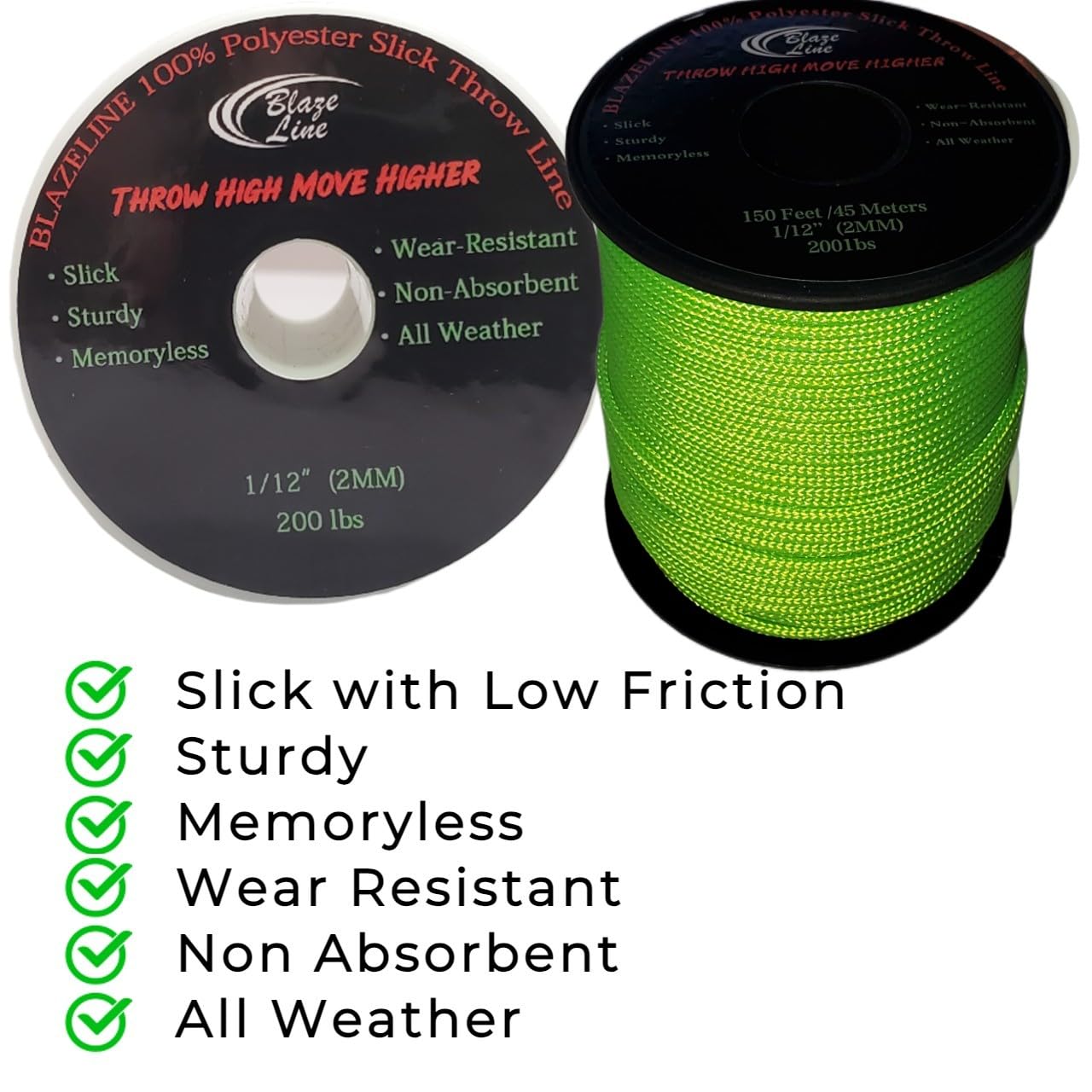Neon green Blaze Line offers high visibility in outdoor work.