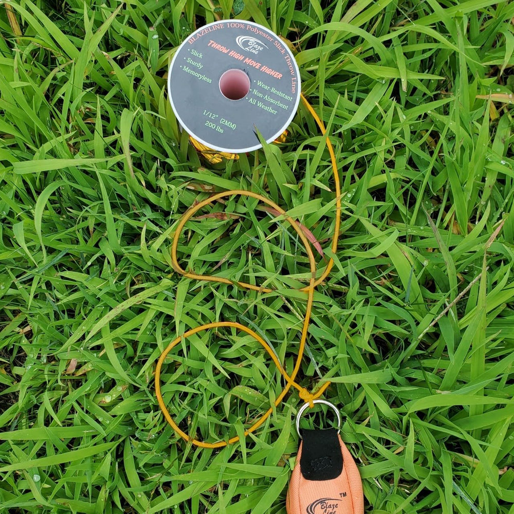 Weatherproof Blaze Line resists water, UV, and abrasion in rugged conditions.