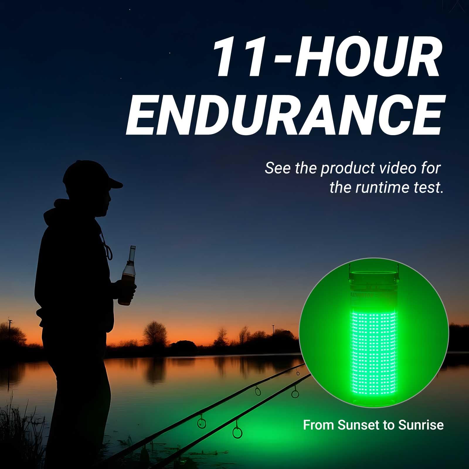 Blazhuntor cordless rechargeable underwater light enables untethered night fishing.