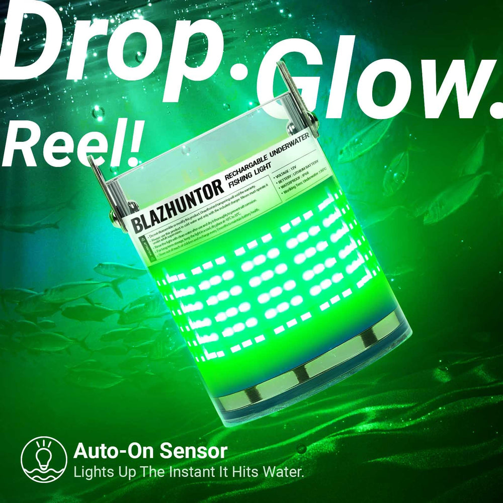 Blazhuntor green fishing light 4000lm attracts fish with bright wide glow.