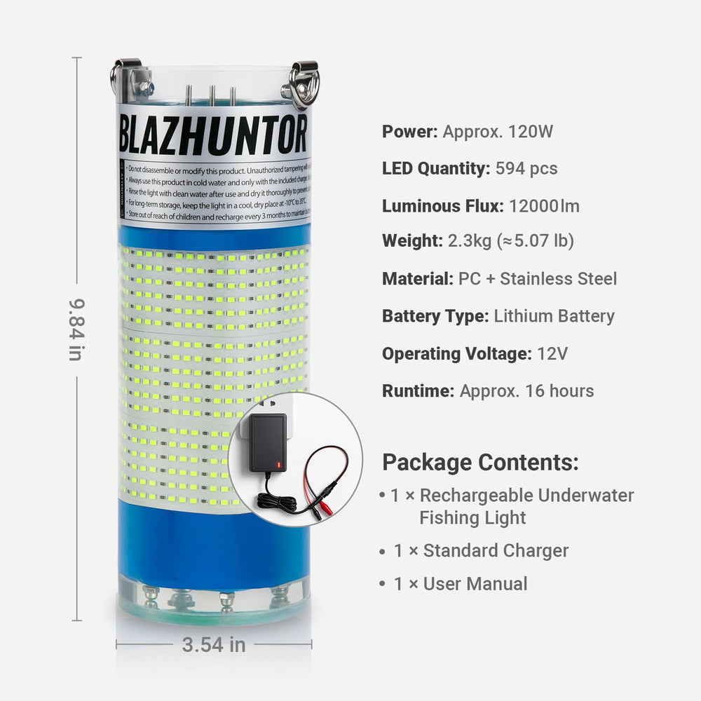 BLAZHUNTOR long runtime up to 16 hours supports all-night fishing sessions.