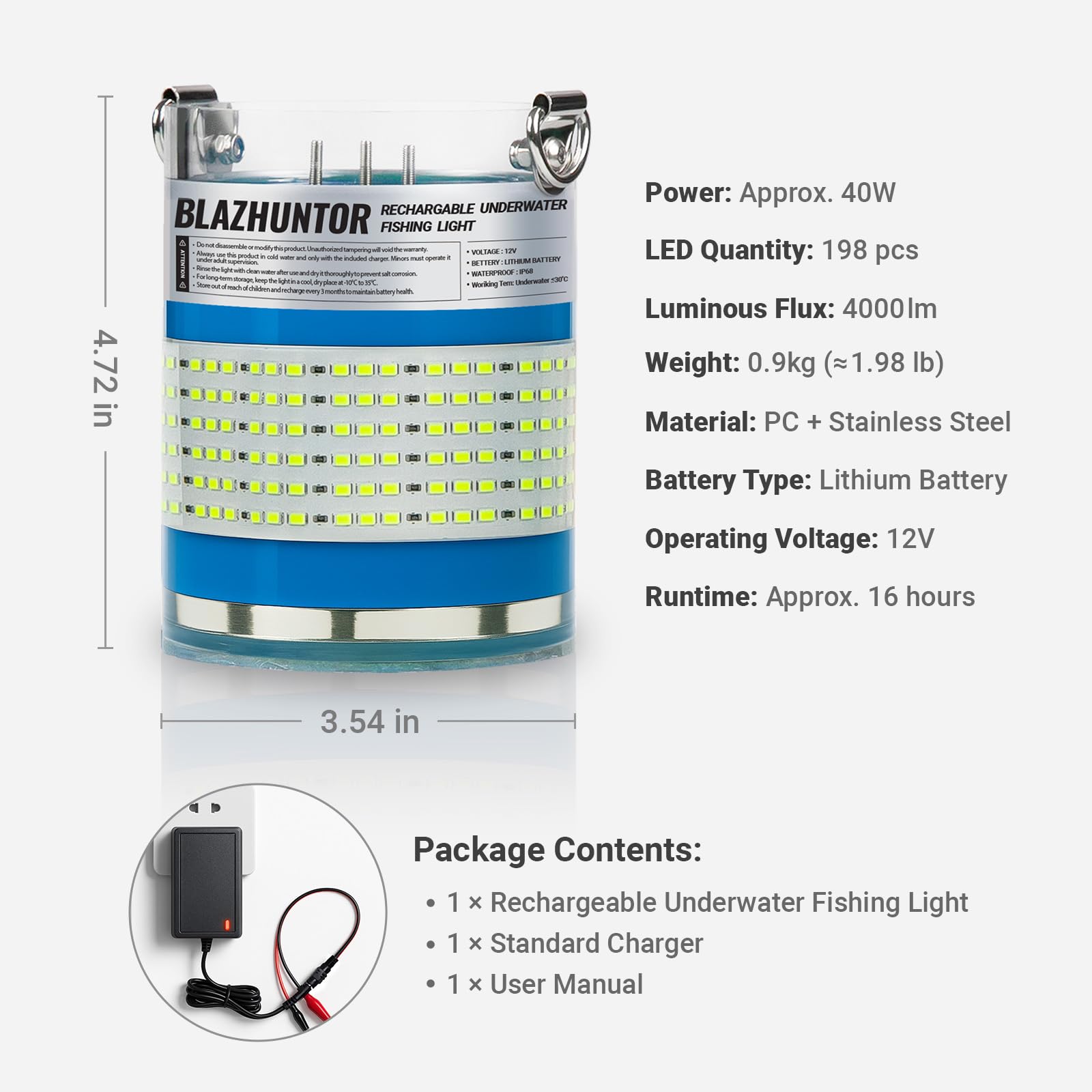 Blazhuntor portable dock lake lamp travels easily between fishing spots.