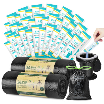 BLIKA 40pc camping toilet bags pack ready for quick outdoor sanitation