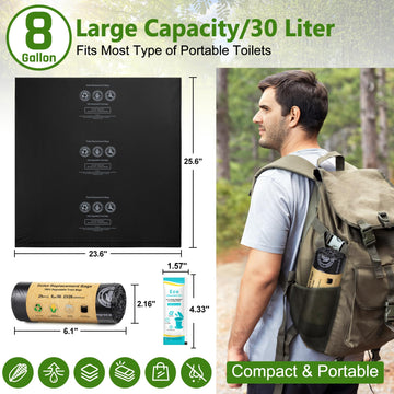 BLIKA biodegradable plant-starch bags highlight eco-friendly disposal options.