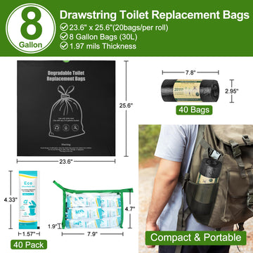 BLIKA heavy-duty 8-gallon bags ideal for rugged camping use