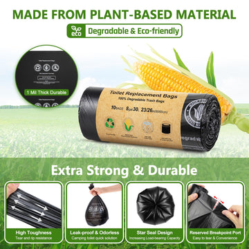 blika upgraded retractable portable toilet eco absorbent gel feature reduces mess.
