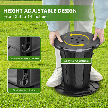 blika upgraded retractable portable toilet with built-in paper holder for quick access.