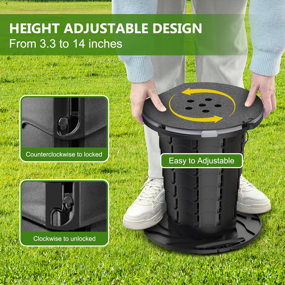blika upgraded retractable portable toilet with built-in paper holder for quick access.