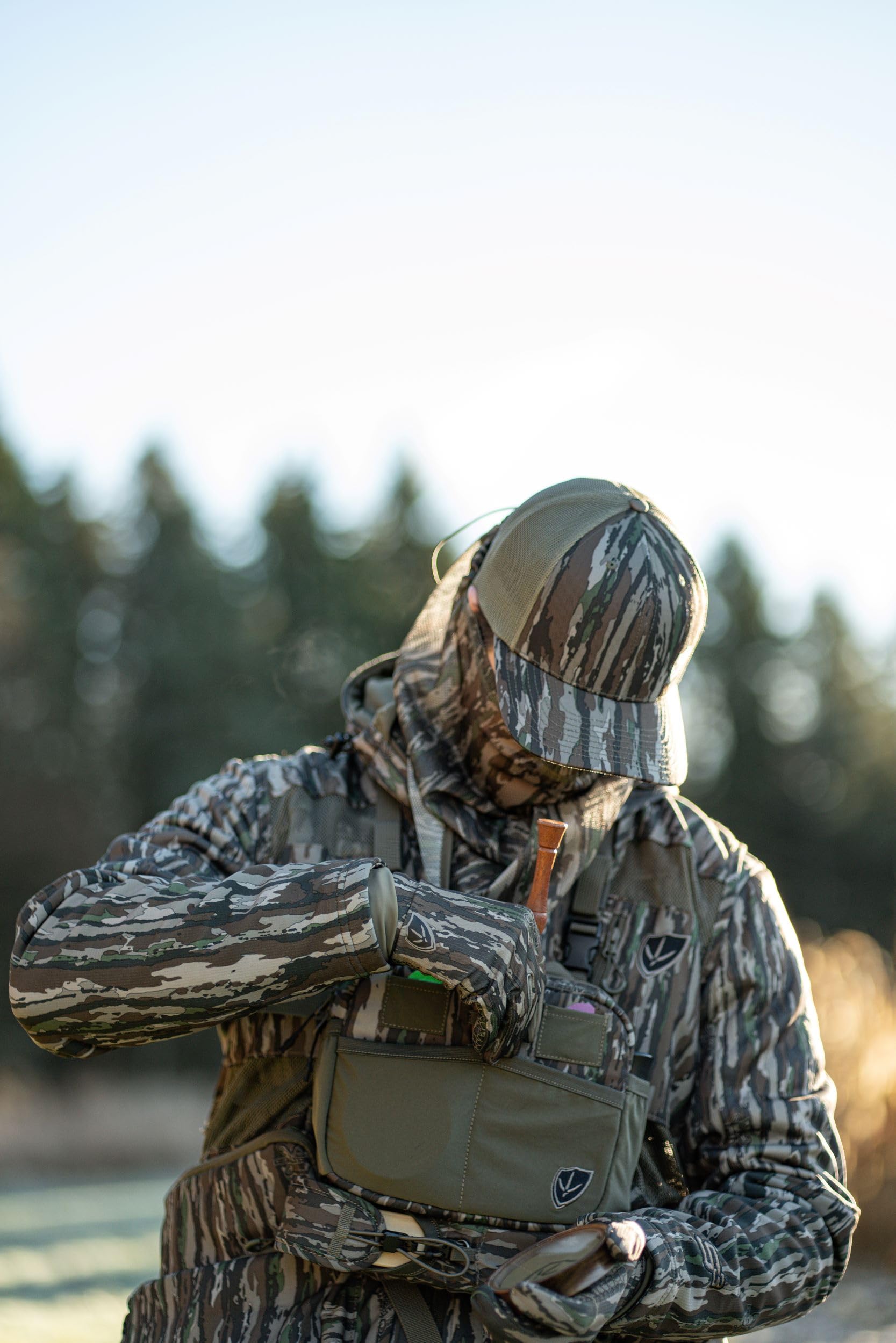 BLOCKER OUTDOORS Finisher turkey hat mesh back emphasizes ventilation during long sits.