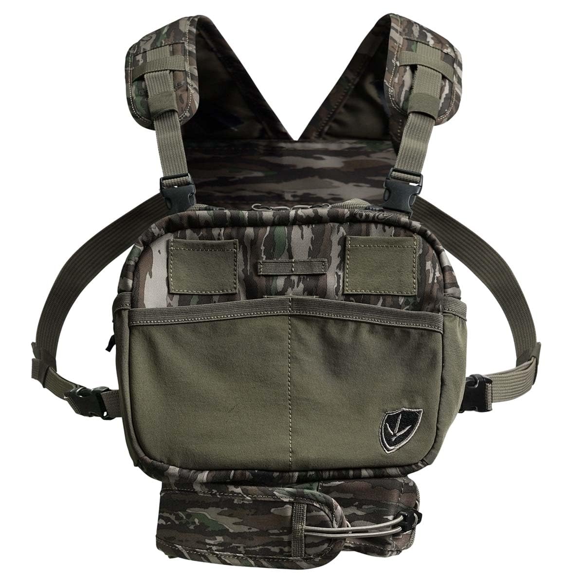 BLOCKER OUTDOORS Finisher chest pack top-loader binocular pocket for fast access.