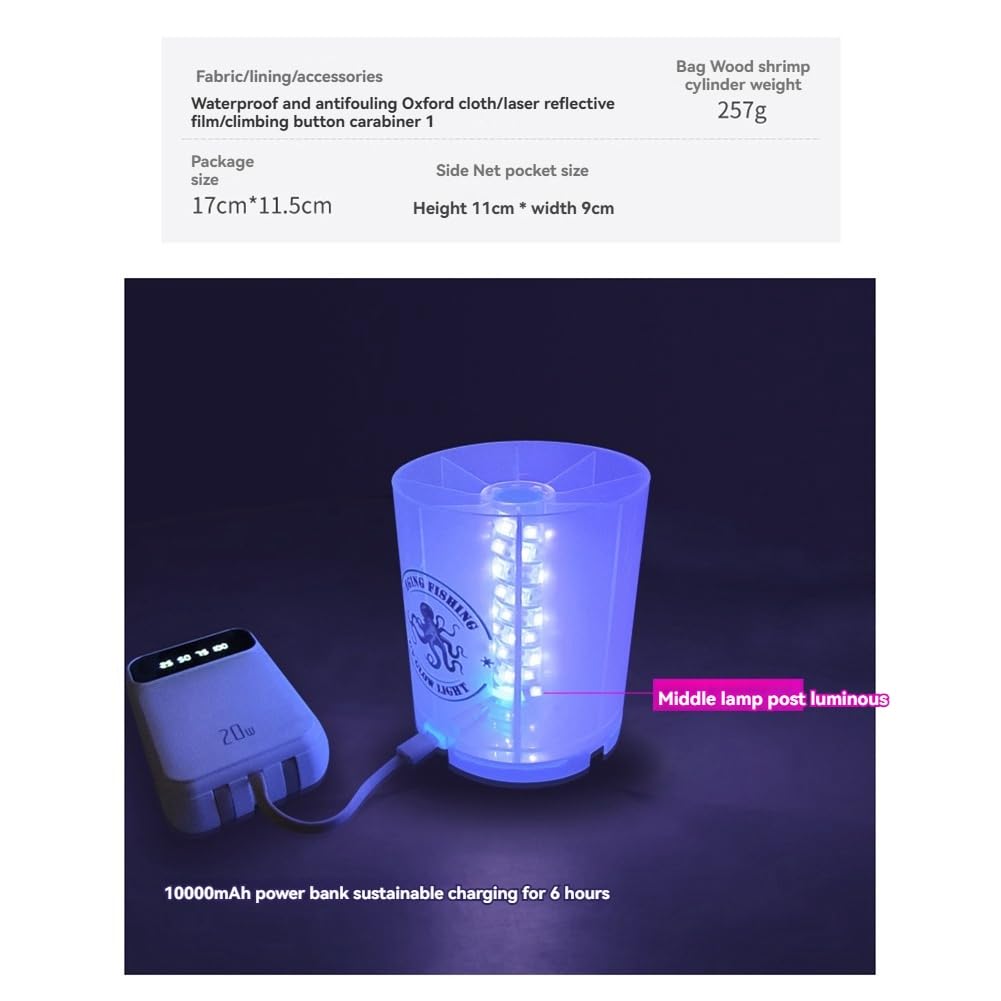 Bloepum UV Jig Fill Light reflective film boosts surface brightness underwater.