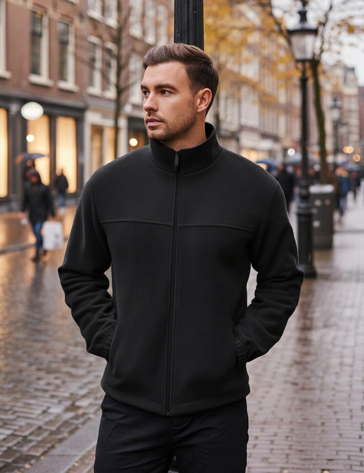 Blokehoway soft polar fleece fabric delivers comfortable warmth in cool weather.