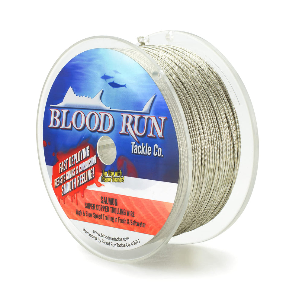 Blood Run seven strand copper wire closeup highlighting flexibility for smooth trolling