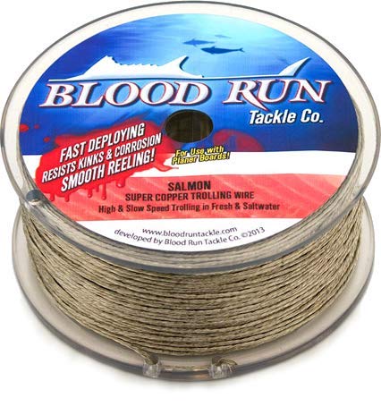 Blood Run Tackle copper trolling wire 45lb test deployed smoothly for quick setup.