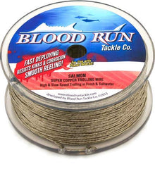 Blood Run Tackle copper trolling wire 45lb test deployed smoothly for quick setup.