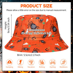 Orange pumpkin-themed Halloween bucket hat