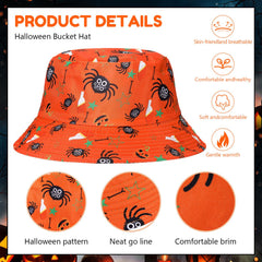 Green ghost-themed Halloween bucket hat