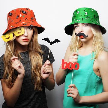 Unisex Halloween bucket hat colors orange, green, black, purple