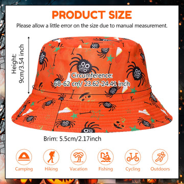 Style 1 pumpkin design on orange Halloween bucket hat