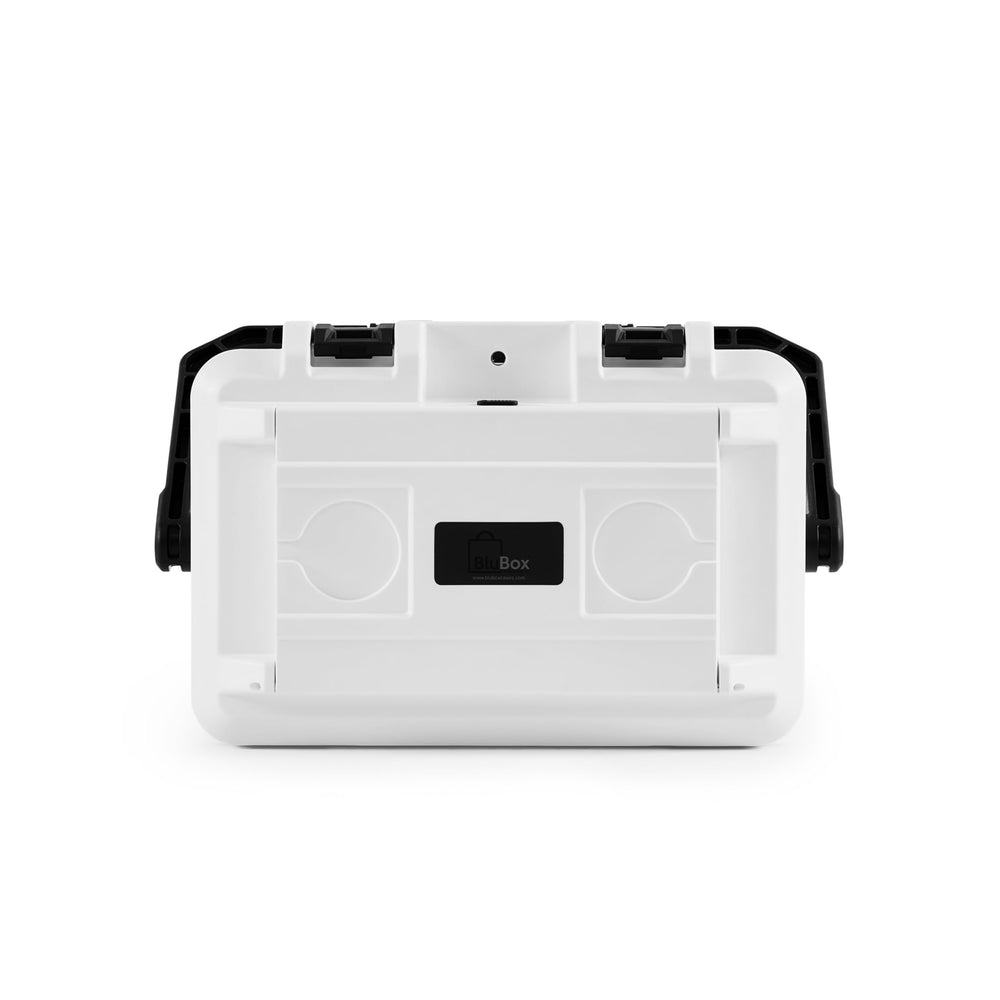 BluBox 16qt cooler holds up to 15 cans with ice.