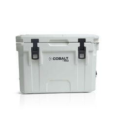 Blue Coolers Cobalt 25qt front view highlighting rugged outdoor design