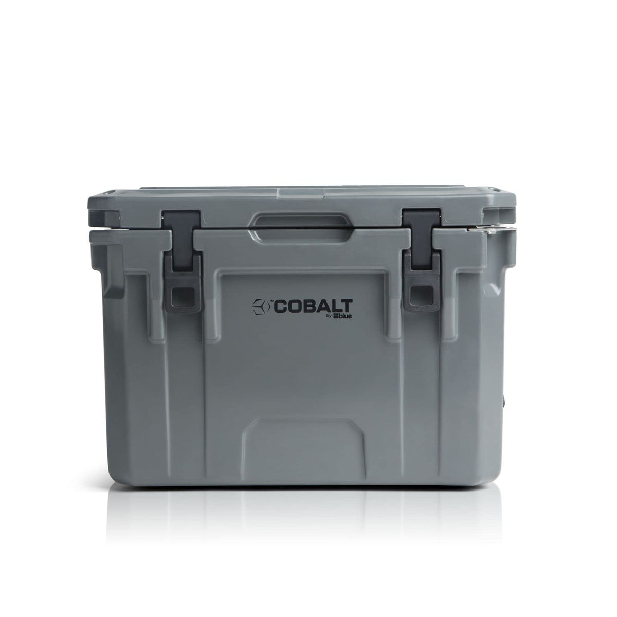 Blue Coolers Cobalt 25qt roto-molded cooler body shows rugged outdoor durability.