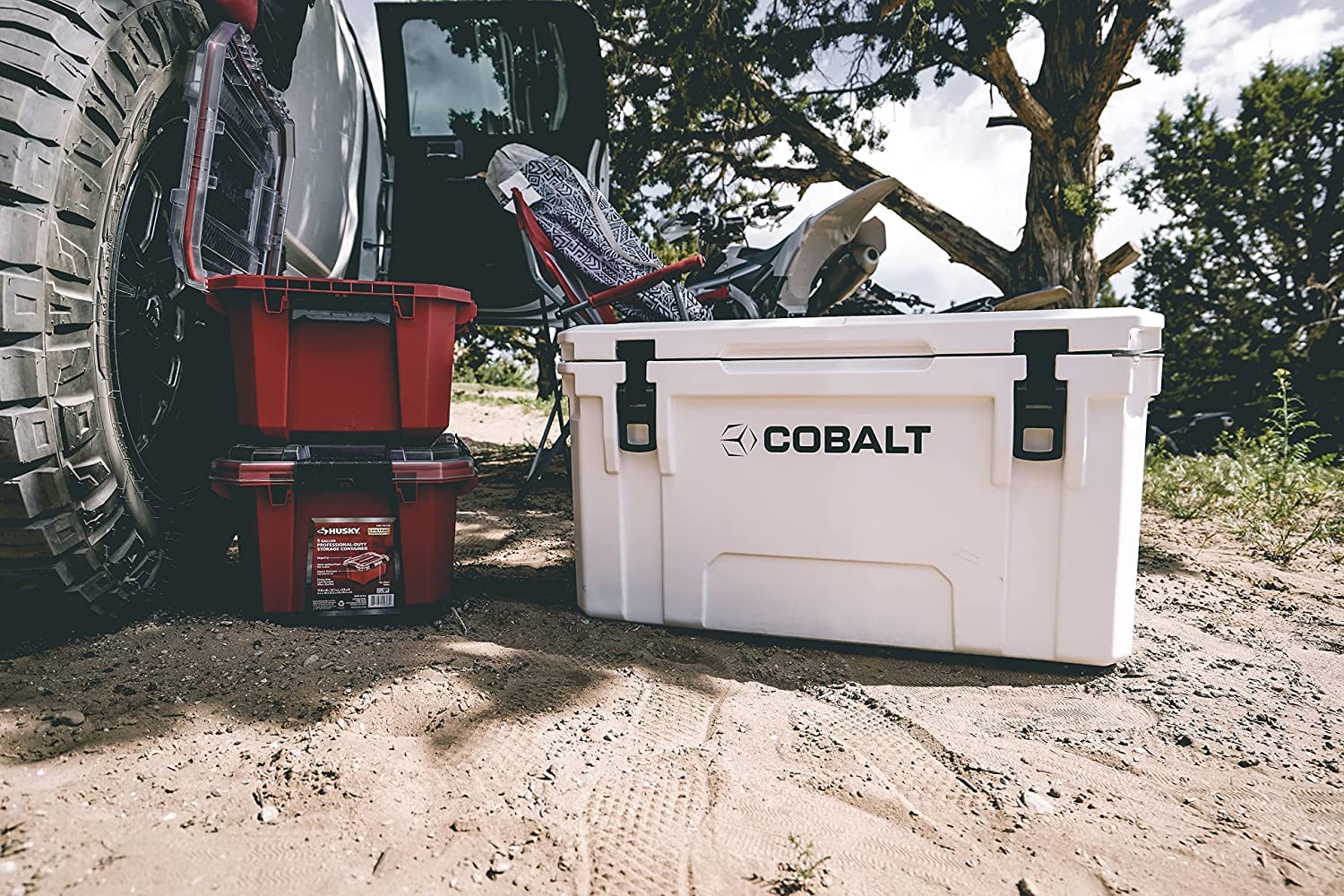 Blue Coolers Cobalt 55-Quart lockable lid with bottle opener