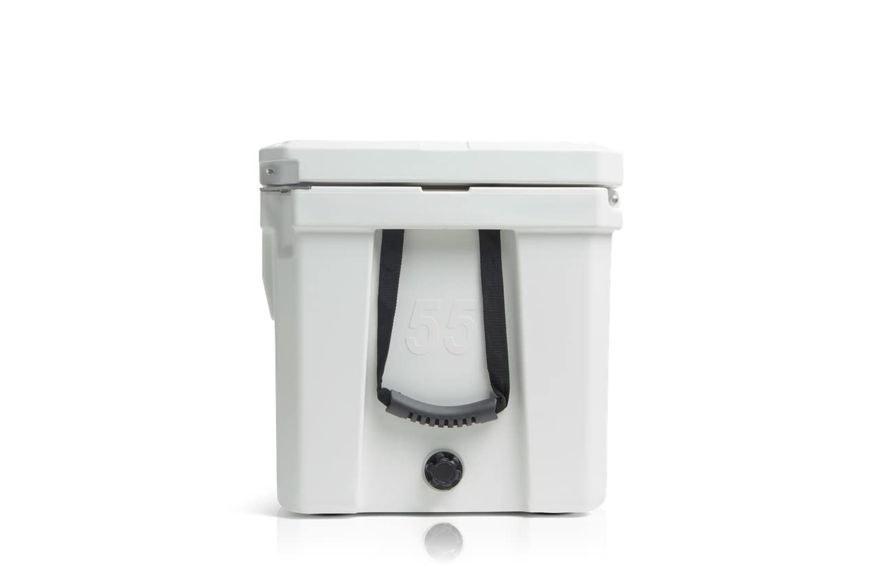 Blue Coolers Cobalt55 rotomolded construction highlights rugged durability for outdoor adventures.