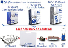 Blue Coolers dry basket enhances organization and airflow inside the cooler.