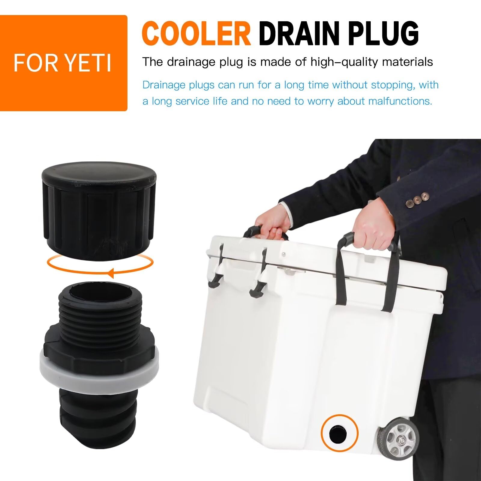 BLUE ELF easy drain use with removable plug cap speeds water release.