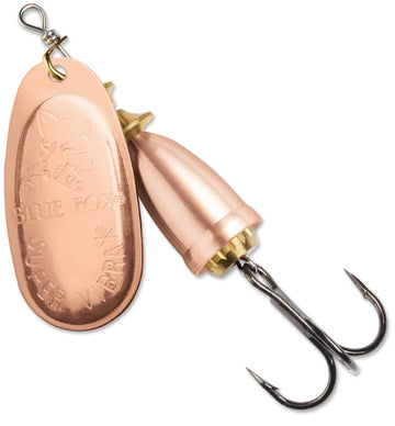 Blue Fox Vibrax 02 belled body design reduces line twist during retrieves
