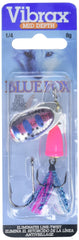 Blue Fox Classic Vibrax 03 Foxtail Rainbow Trout lure closeup tail detail.
