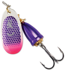 Blue Fox Classic Vibrax 03 UV tip lure in purple scale pink for attracting freshwater fish with flash