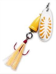 Blue Fox Classic Vibrax 04 Glow lure in glow orange delivers vibration and flash to attract fish.
