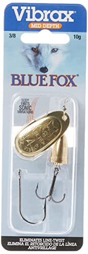 Blue Fox Vibrax 04 side profile showing brass main body for durable vibration