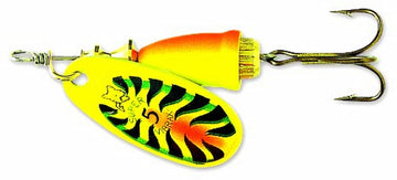 Blue Fox Classic Vibrax 05 Firetiger spinner enhances visibility and triggers decisive strikes