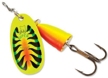 Blue Fox Classic Vibrax Firetiger painted spinner lure for versatile freshwater fishing