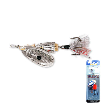 Blue Fox Classic Vibrax foxtail lure in Silver Shiner color for freshwater fishing